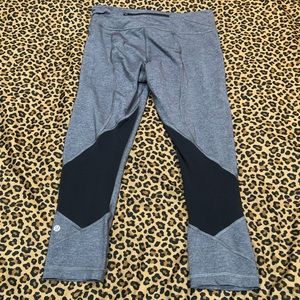 Lululemon Pace Rival Crop Heathered Grey / Black #W6ACIS * 8*